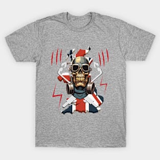 Great Britain welder flag and skull pattern T-Shirt